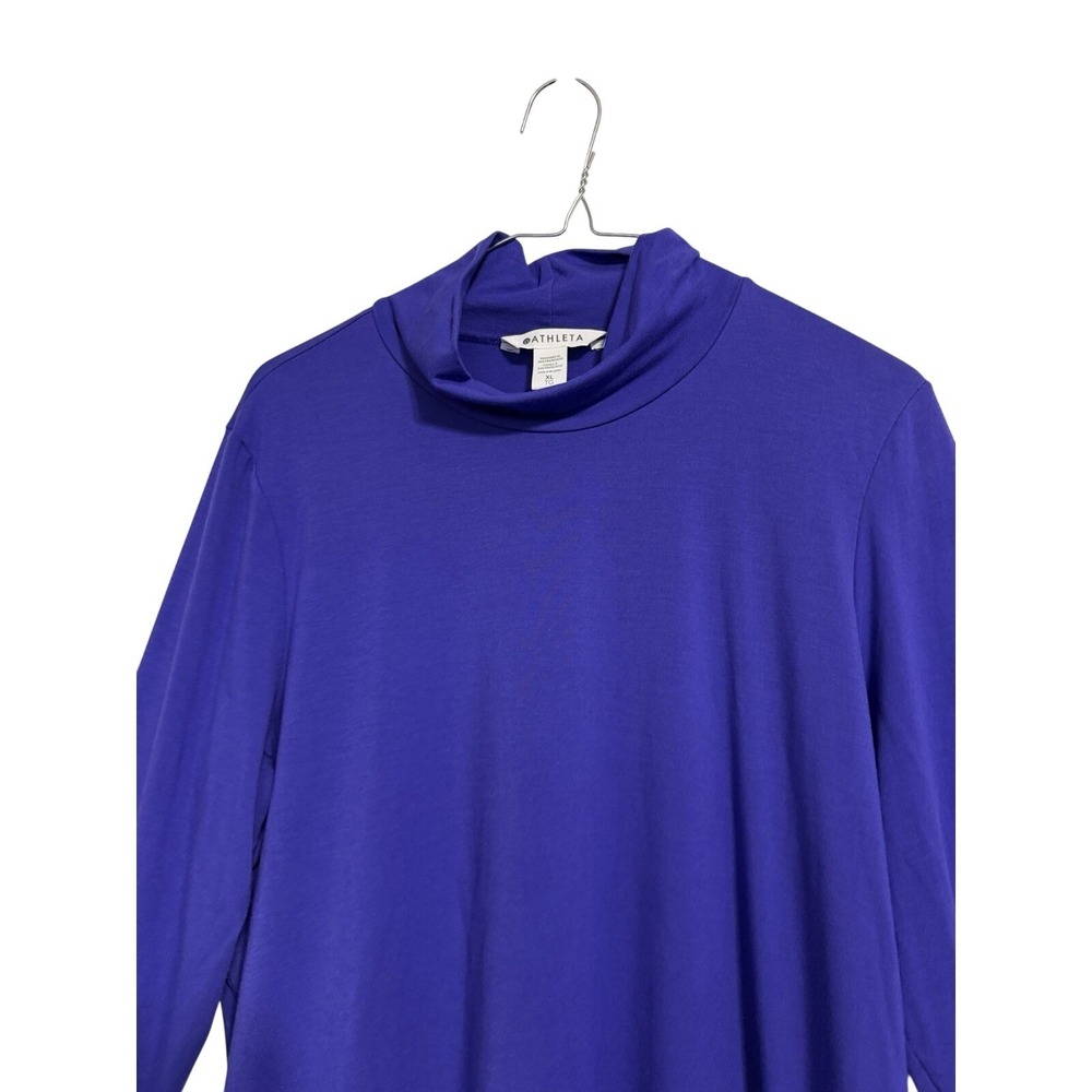 Athleta Womens XL Purple Mock Neck Long Sleeve Activewear Top Soft Knit Layering - Picture 4 of 8